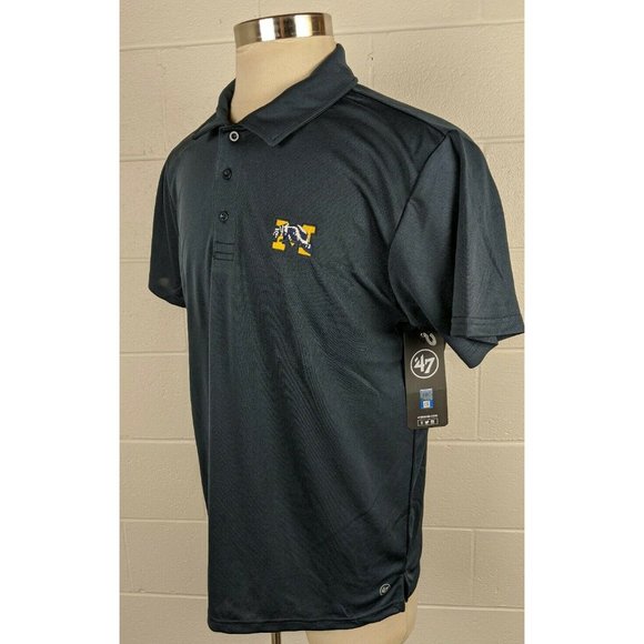 New Mens 47 Brand Michigan Wolverines Embroidered Polo Shirt Blue Large - Picture 3 of 10